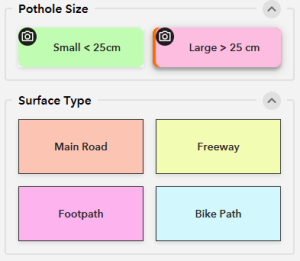 Projektschaltflächen mit Fotosymbol